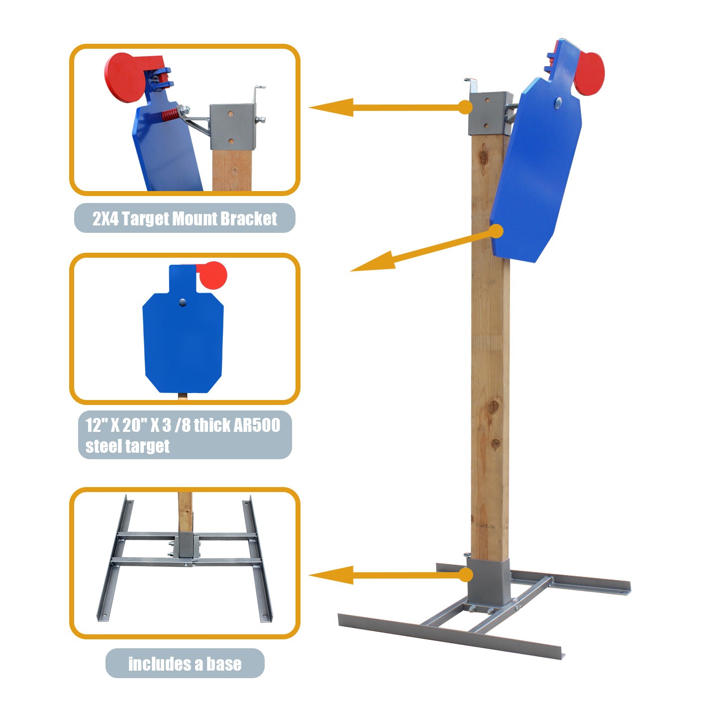 AIMPULSE AR500 Steel Hostage Reactive Shooting Target System