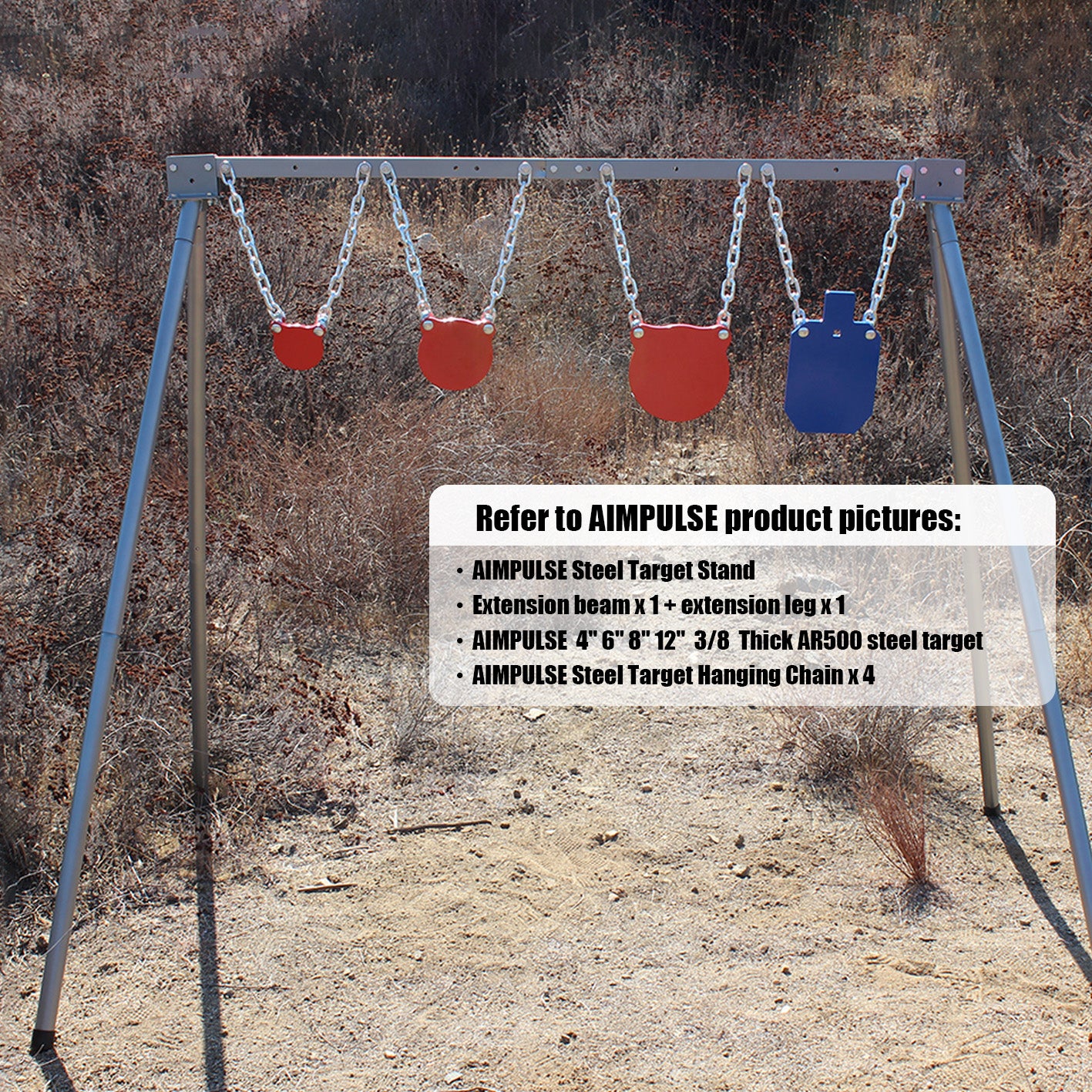 AIMPULSE Steel Target Stand Extension Legs – 1 Pack – Increase Stand Height & Stability