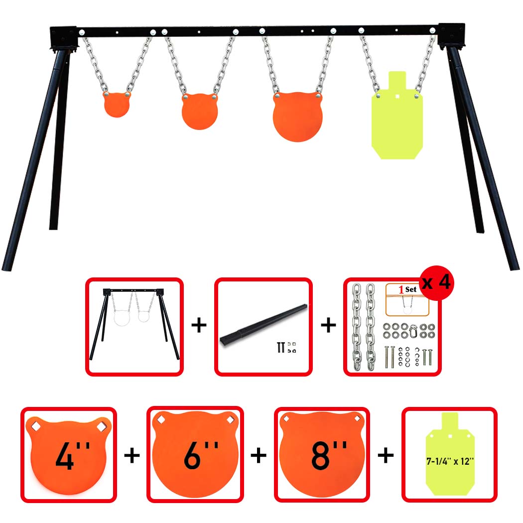 Steel Target Stand AR500 Shooting Target System (Stand, Mounting Kits & 4