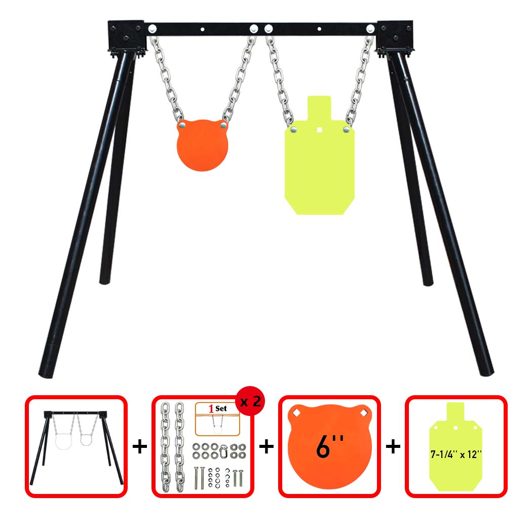 Steel Target Stand AR500 Shooting Target System (1 Stand, 2 Mounting Kits & 6