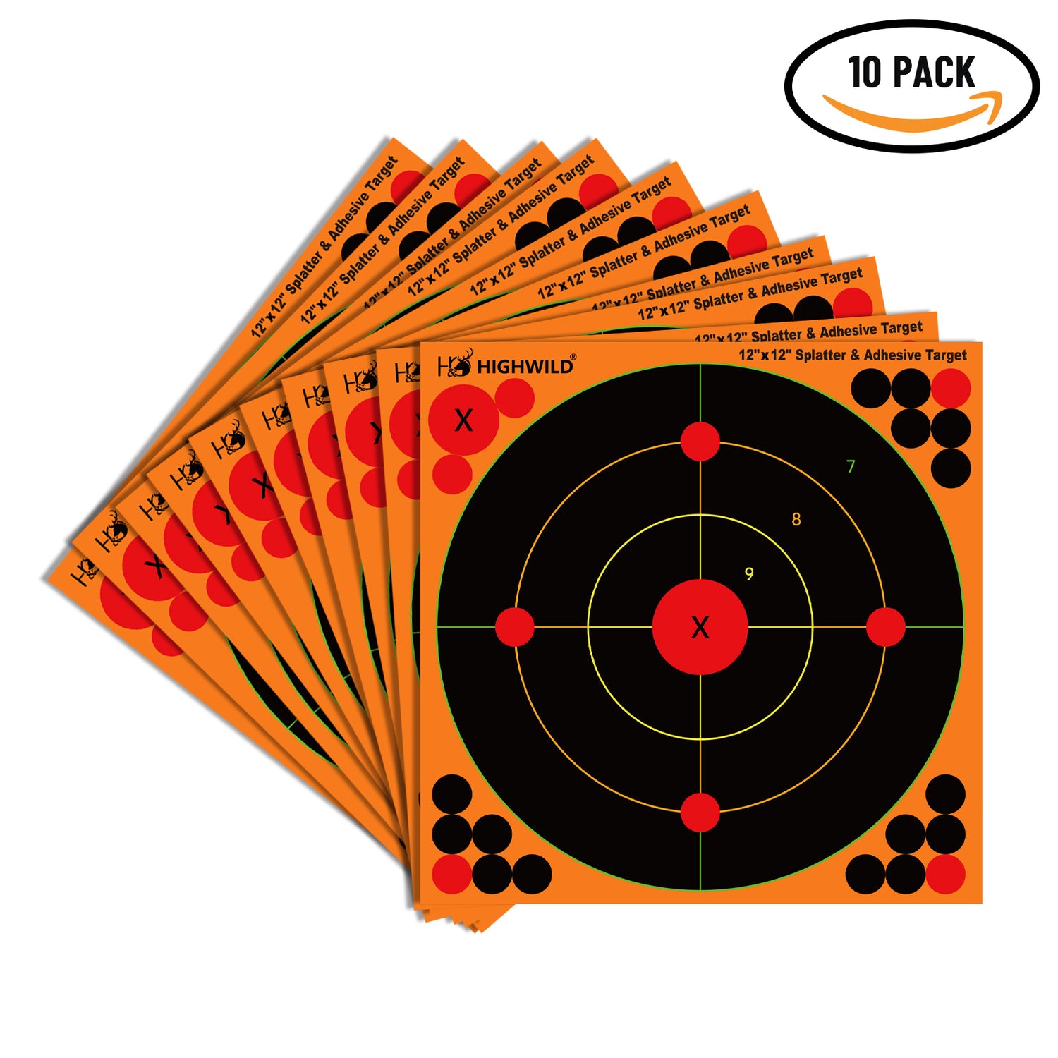 Bullseye Splatter Paper Targets 12x12 Inch