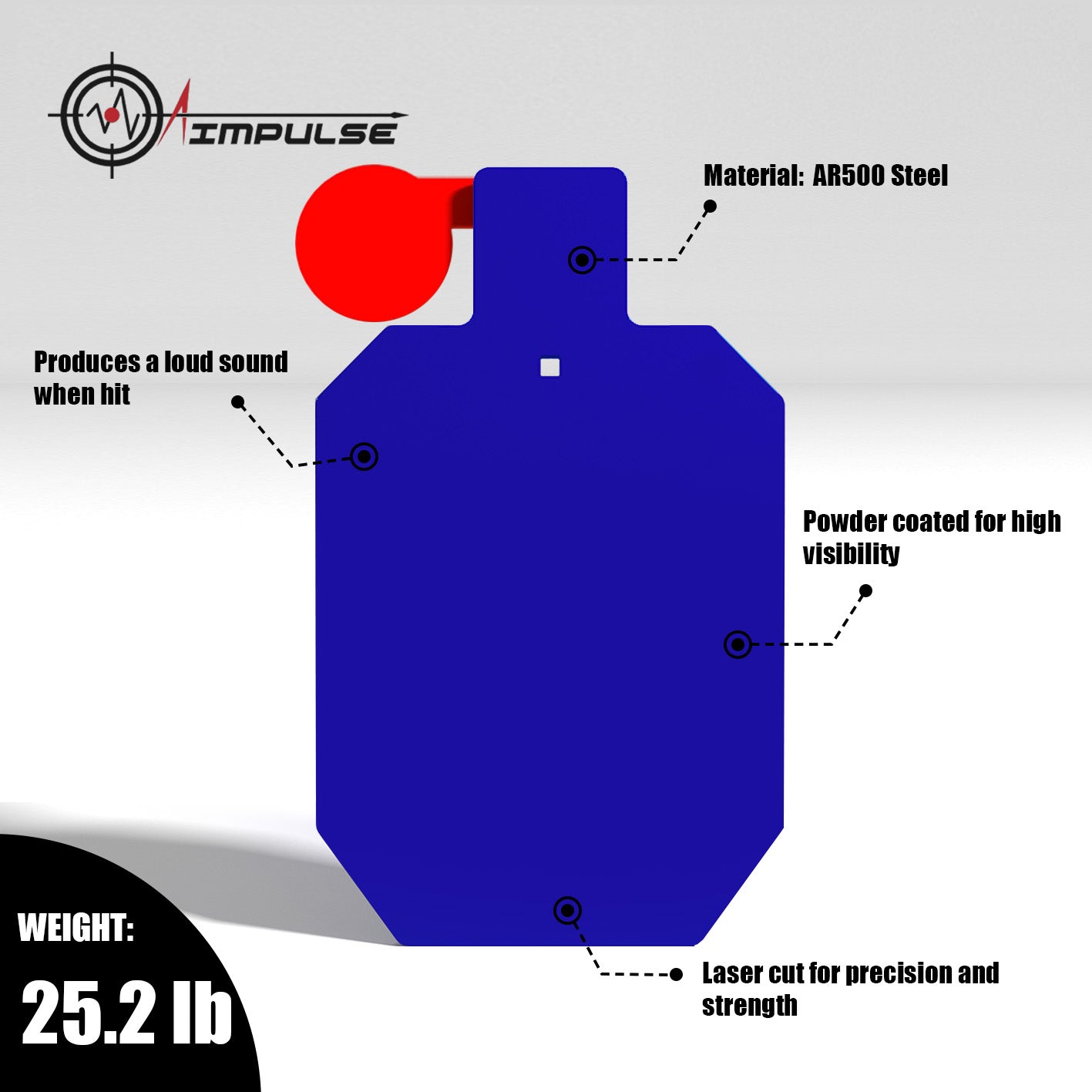 AIMPULSE 20x 12 x 3/8 Inch AR500 Steel Shooting Hostage Target