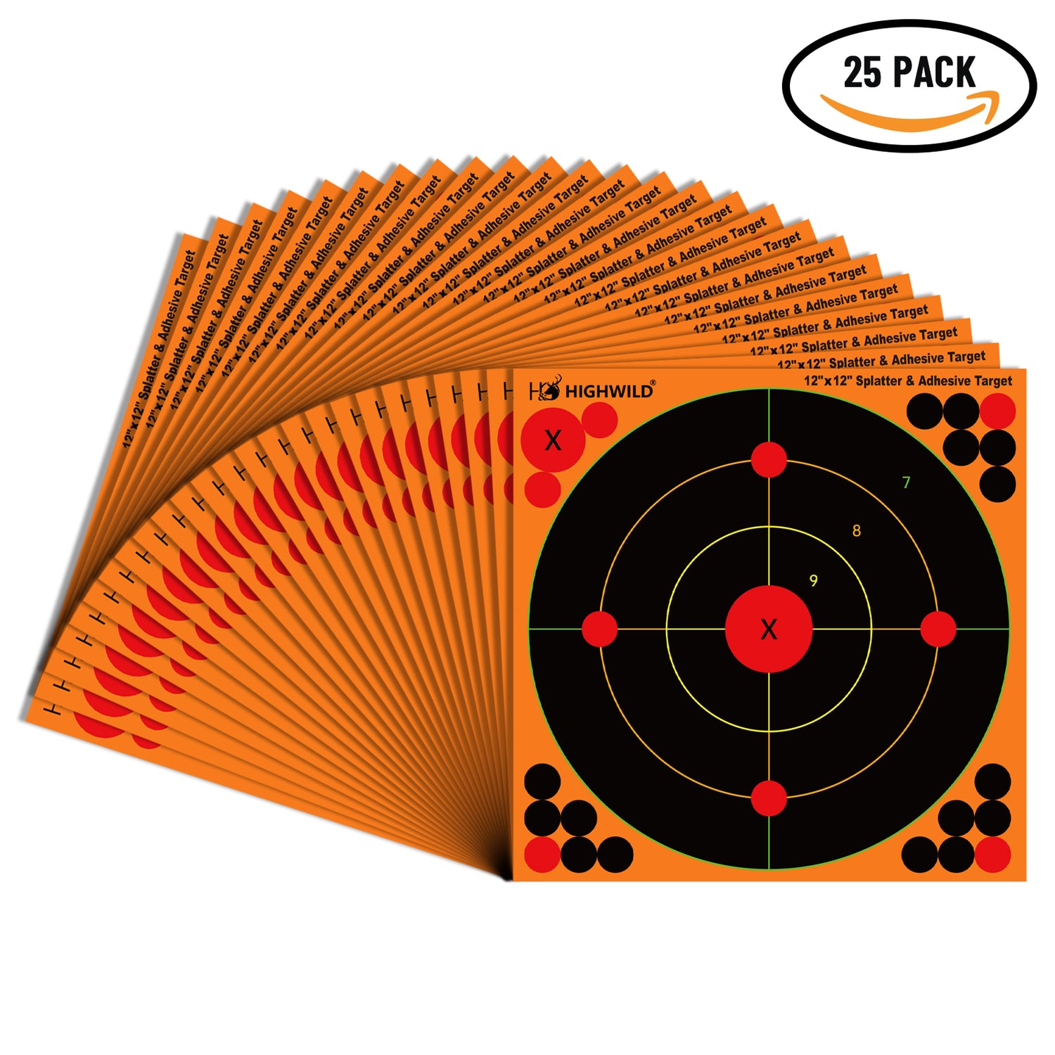 Bullseye Splatter Paper Targets 12x12 Inch