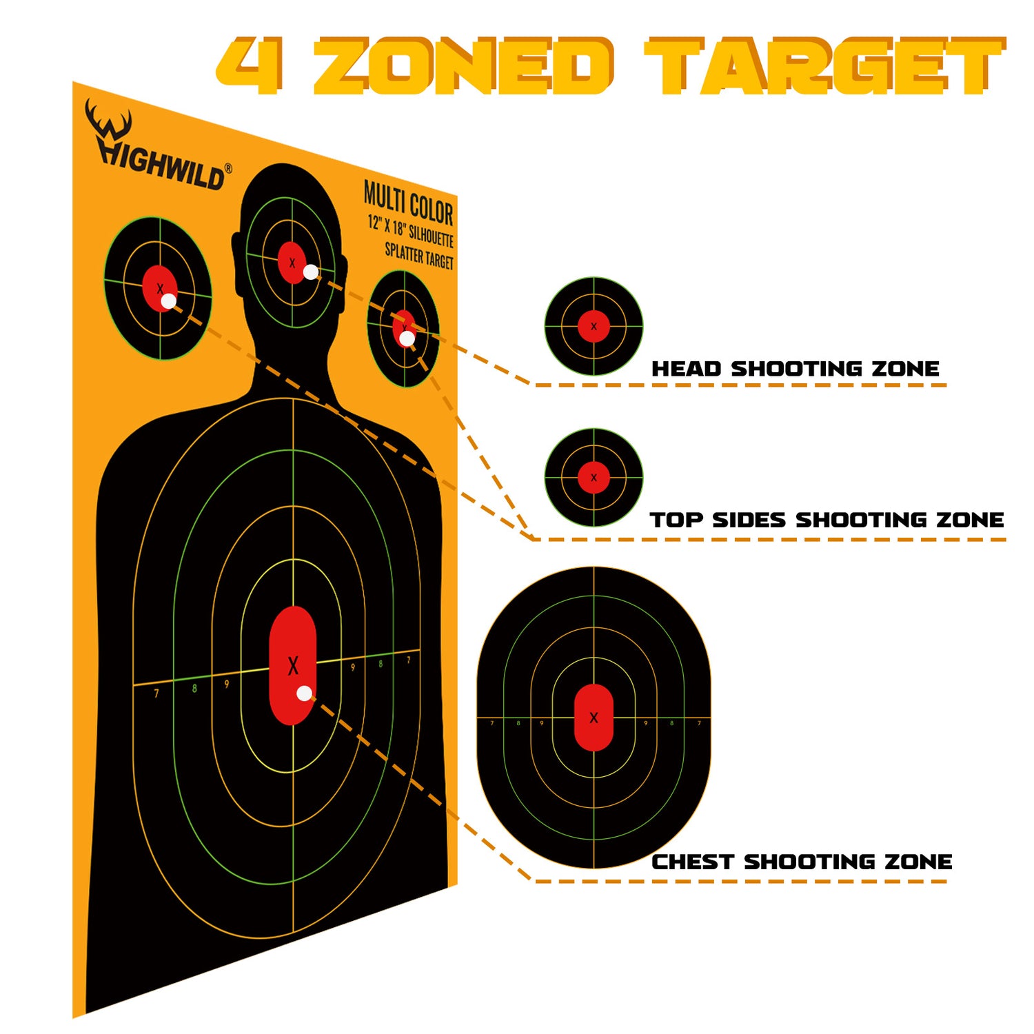 Silhouette Splatter Paper Targets 12x18 Inch