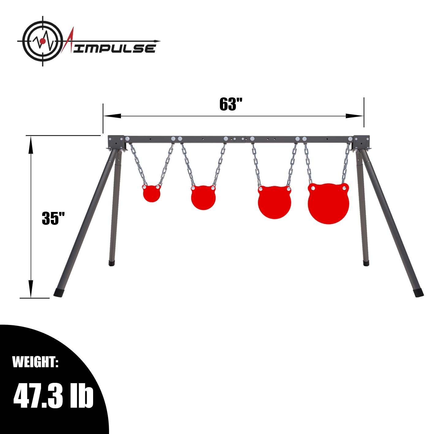 Aimpulse Training Target System-Including stand, chains and 4 AR500 Targets