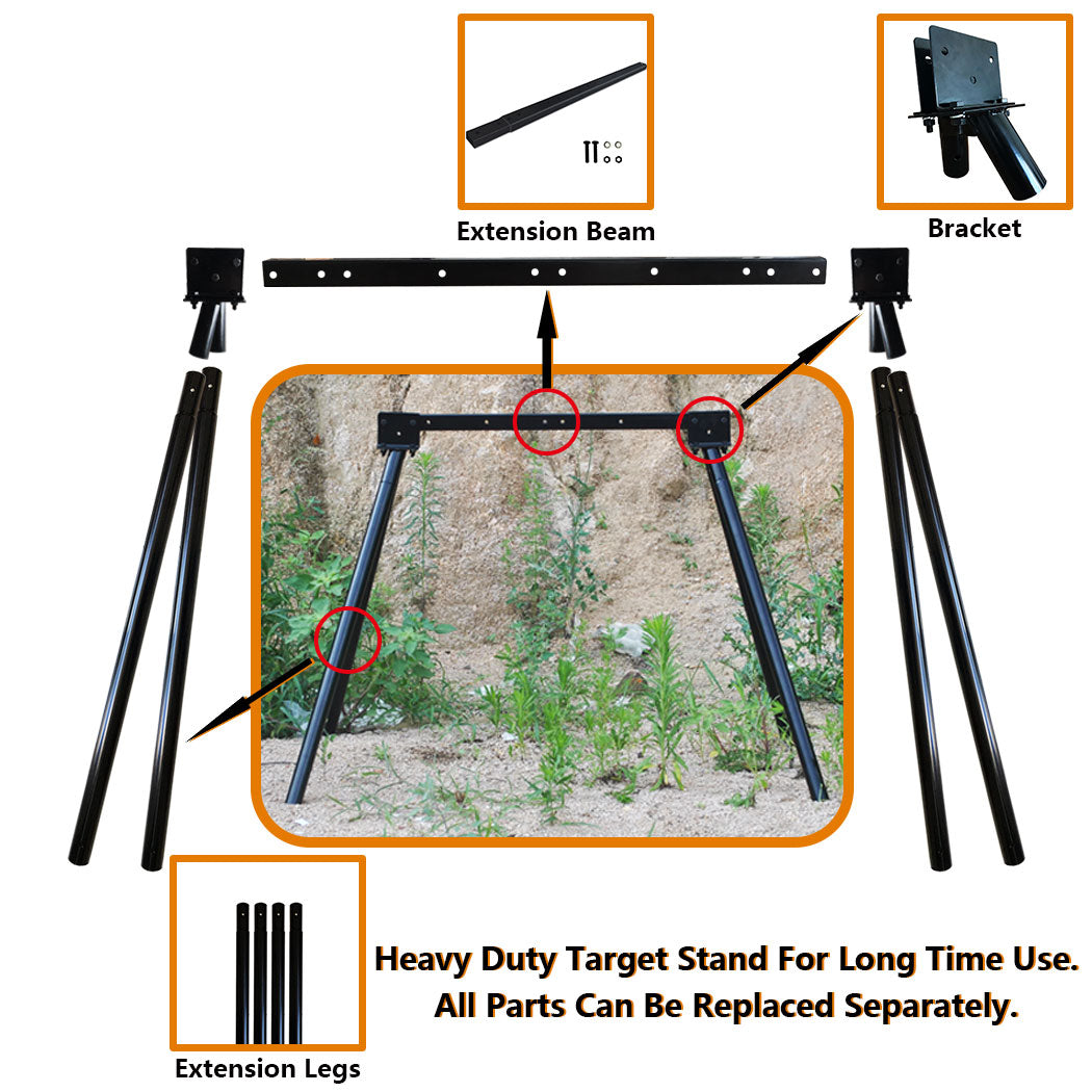 Steel Target Stand AR500 Shooting Target System (Stand, Mounting Kits & 4