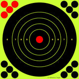 8” Paper Targets Silhouette - Splatter Shots Burst Bright Fluorescent Yellow Upon Impact