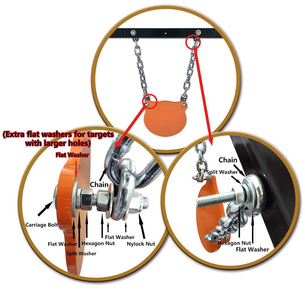 Steel Target Stand AR500 Shooting Target System (Stand, Mounting Kits & 4