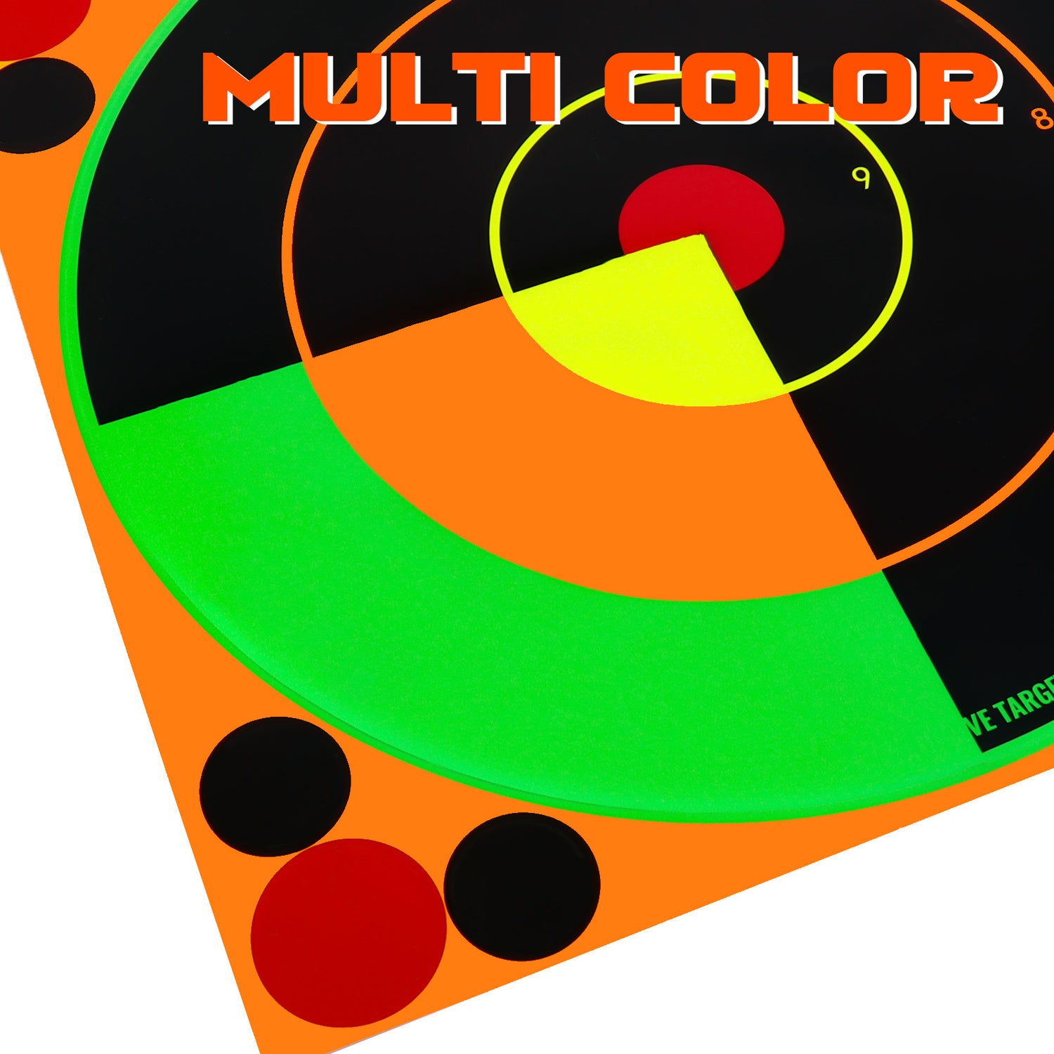 Stick Splatter Adhesive Bullseye Shooting Targets - Splash Effect of Multiple Colors - 8x8 Inch