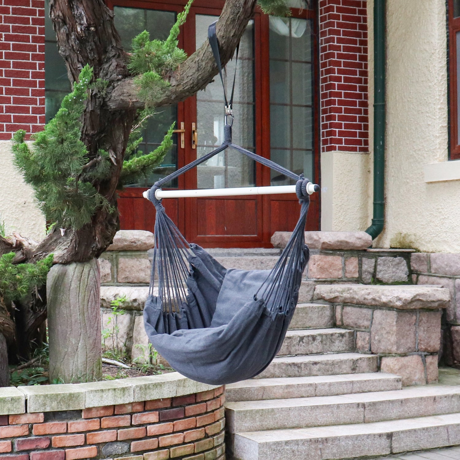 Charted Realms Hammock Chair with Cushions, Grey