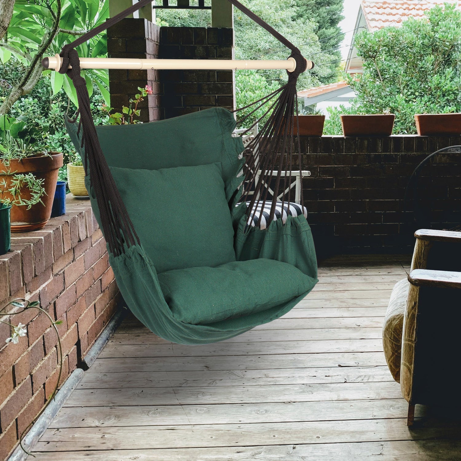 Charted Realms Hammock Chairs with Cushions, Green