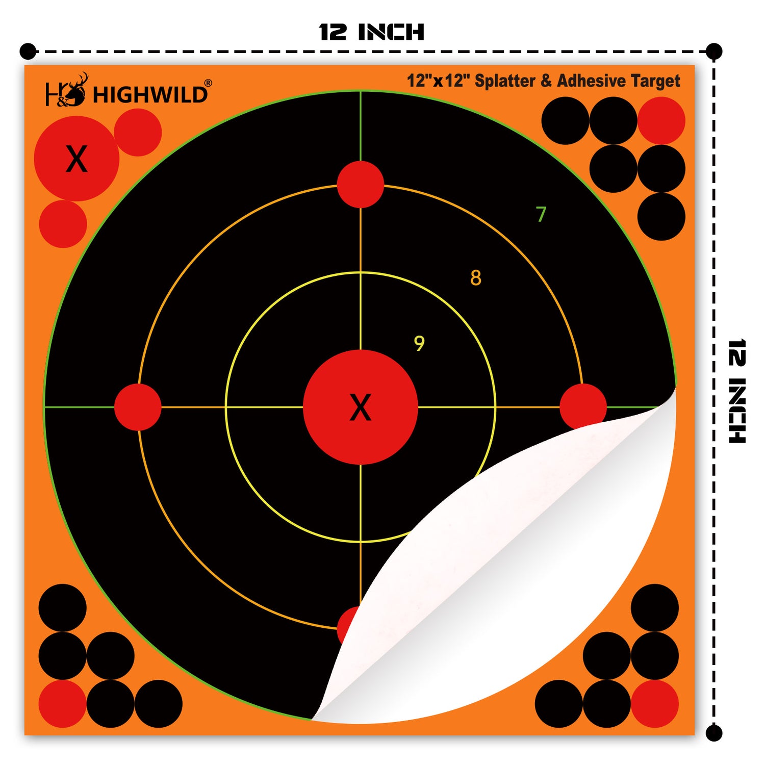 Bullseye Splatter Paper Targets 12x12 Inch